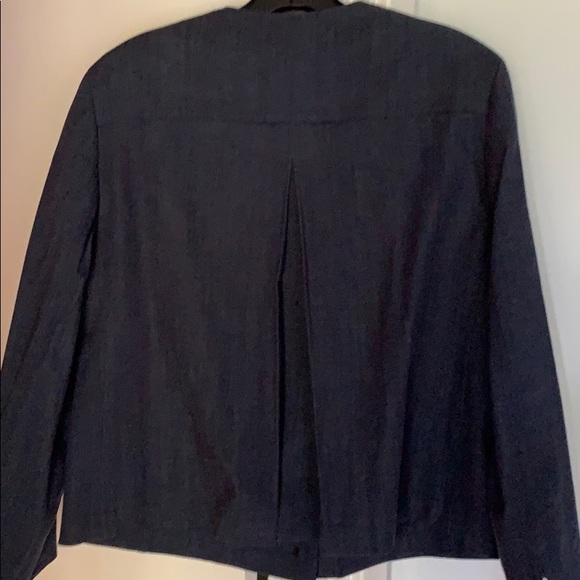 Akris Punto Chambray 3/4 Sleeve, Swing Back Jacket - Picture 4 of 6